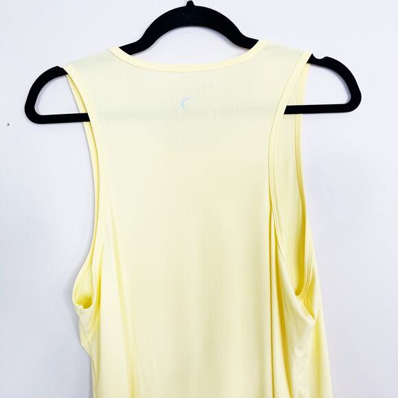 Zyia Active Ribbed Parallel Tank Top Yellow Large L Crew Neck Workout Stretch - Picture 5 of 9